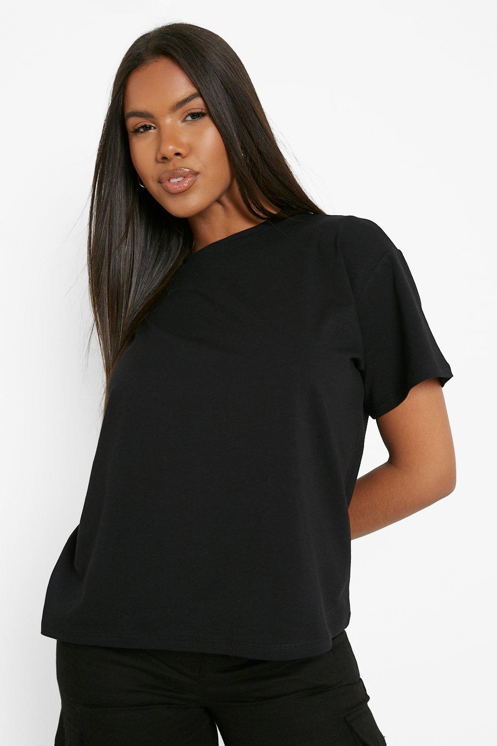 Plain black deals t shirt womens