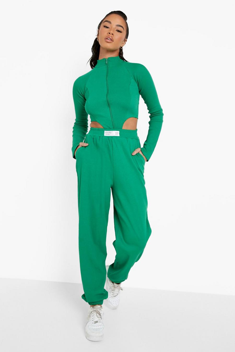 Green Thick Rib Oversized Jogger image number 1