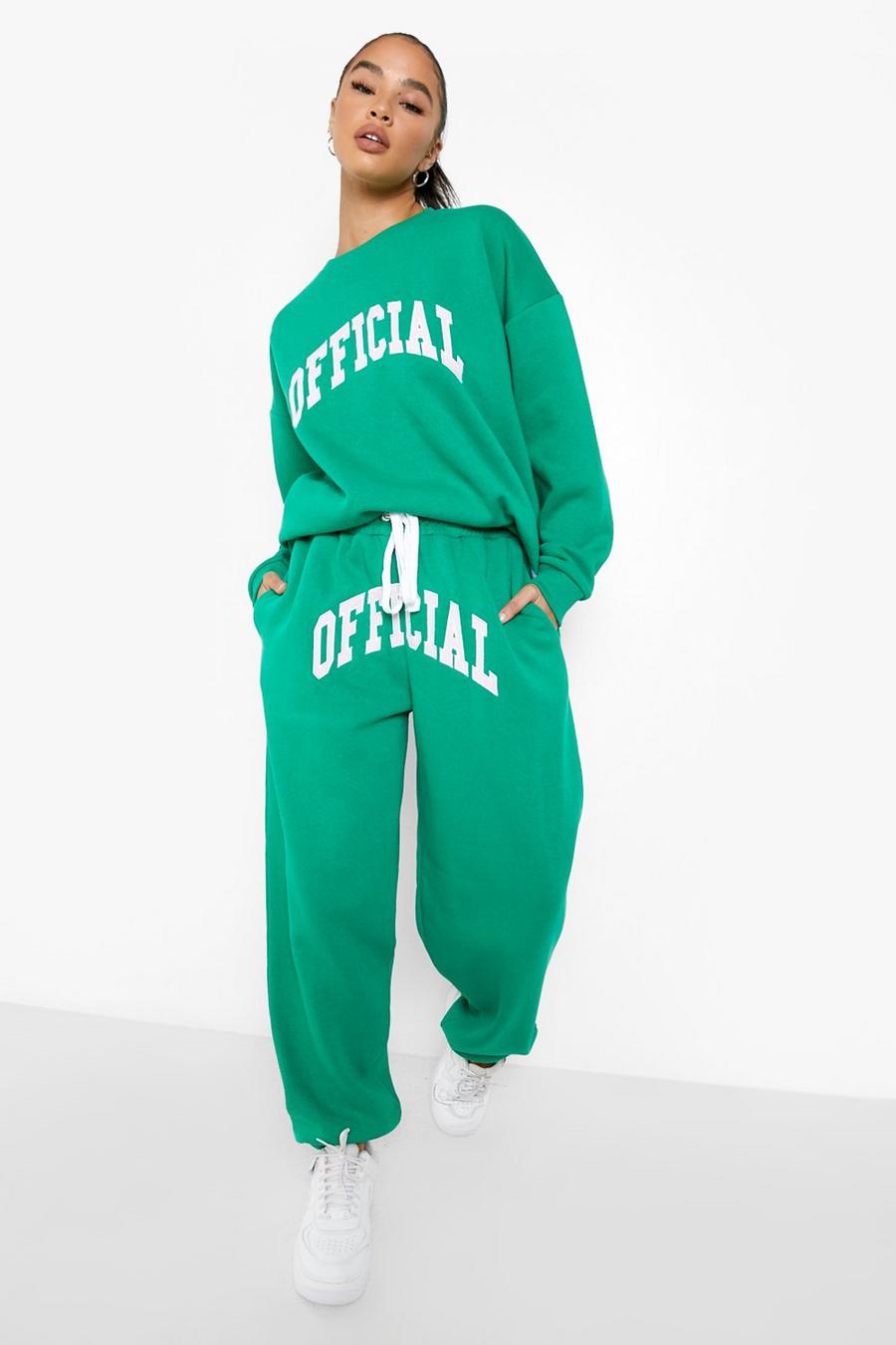 Green Official Applique Sweater Tracksuit image number 1