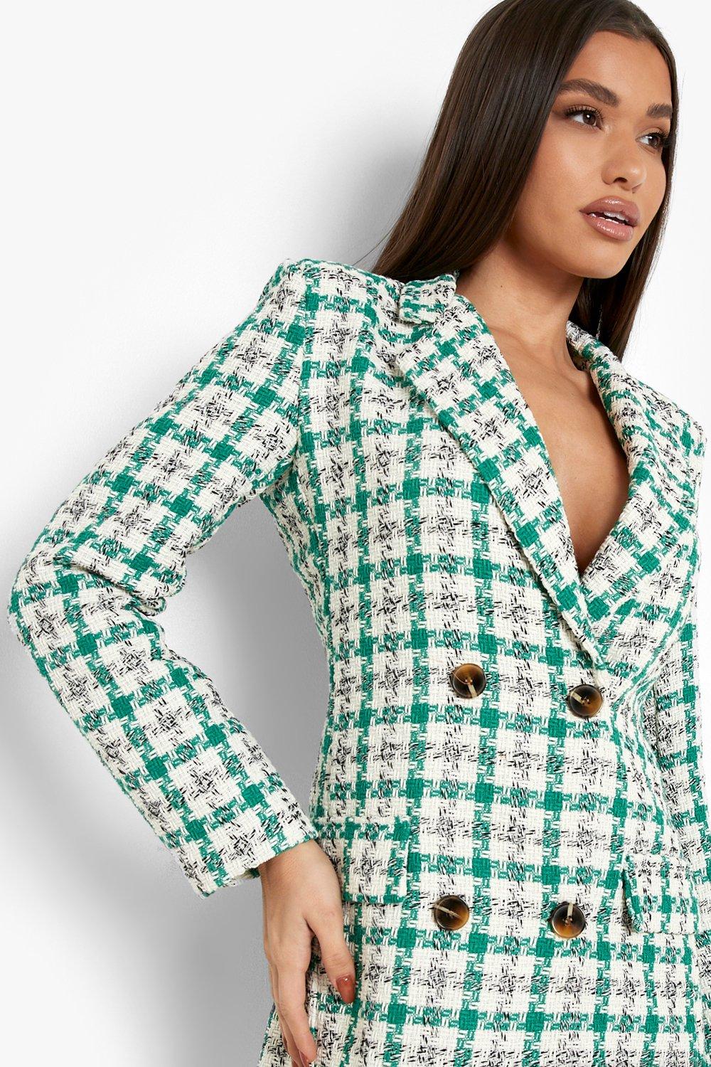 Boucle Tweed Pocket Blazer Dress