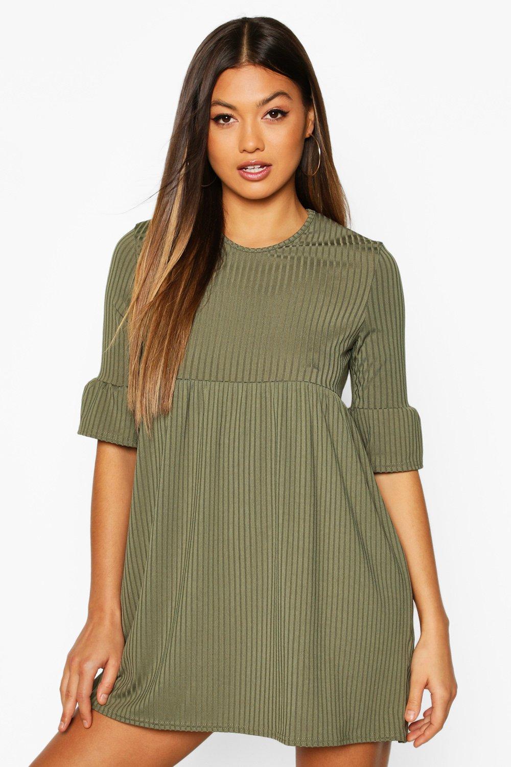 frill sleeve smock dress