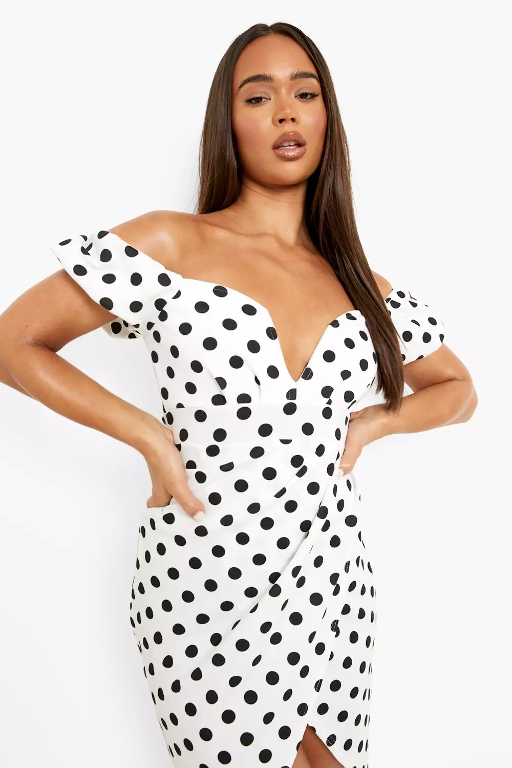 Plunge polka hot sale dot dress