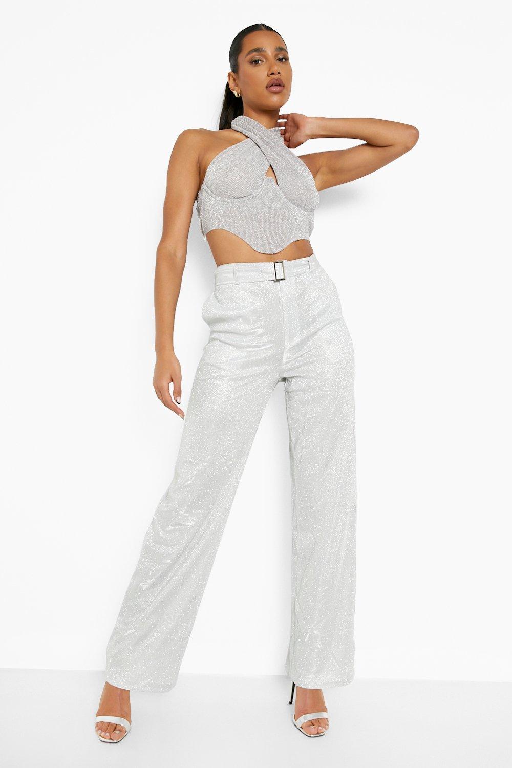 Boohoo on sale belted trousers