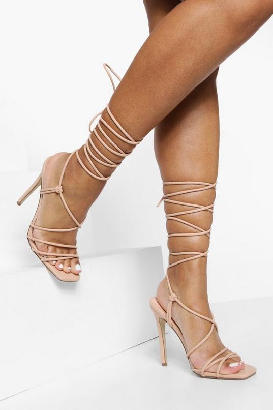 Multi Strap Lace Up Sandals Boohoo 3996