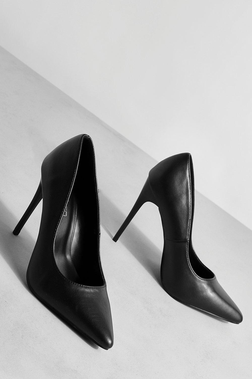 Black court shoes 3 best sale inch heel