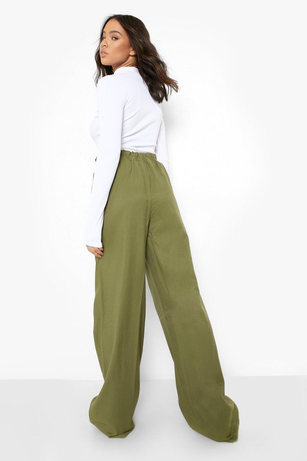 boohoo khaki trousers