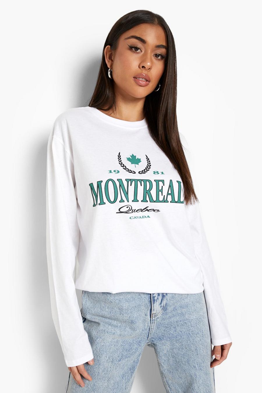 White Montreal  Long Sleeve T Shirt image number 1