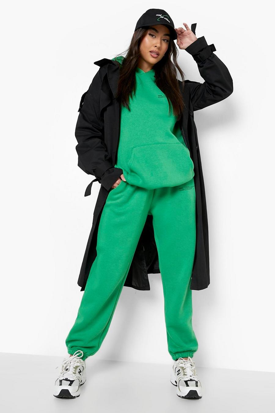 Green Official Text Hooded Tracksuit image number 1