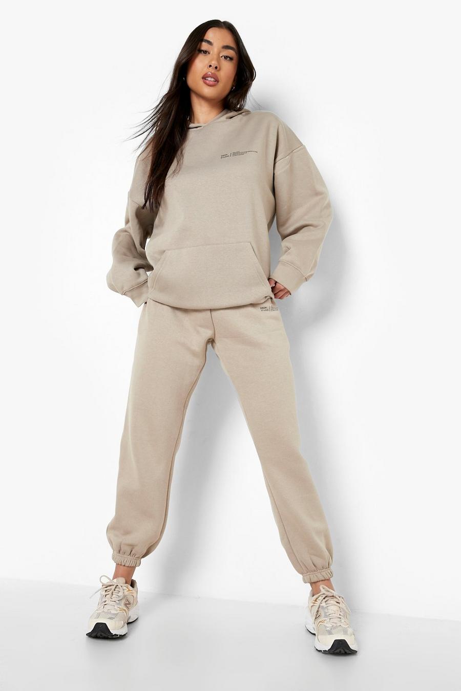Taupe Official Text Hooded Tracksuit image number 1