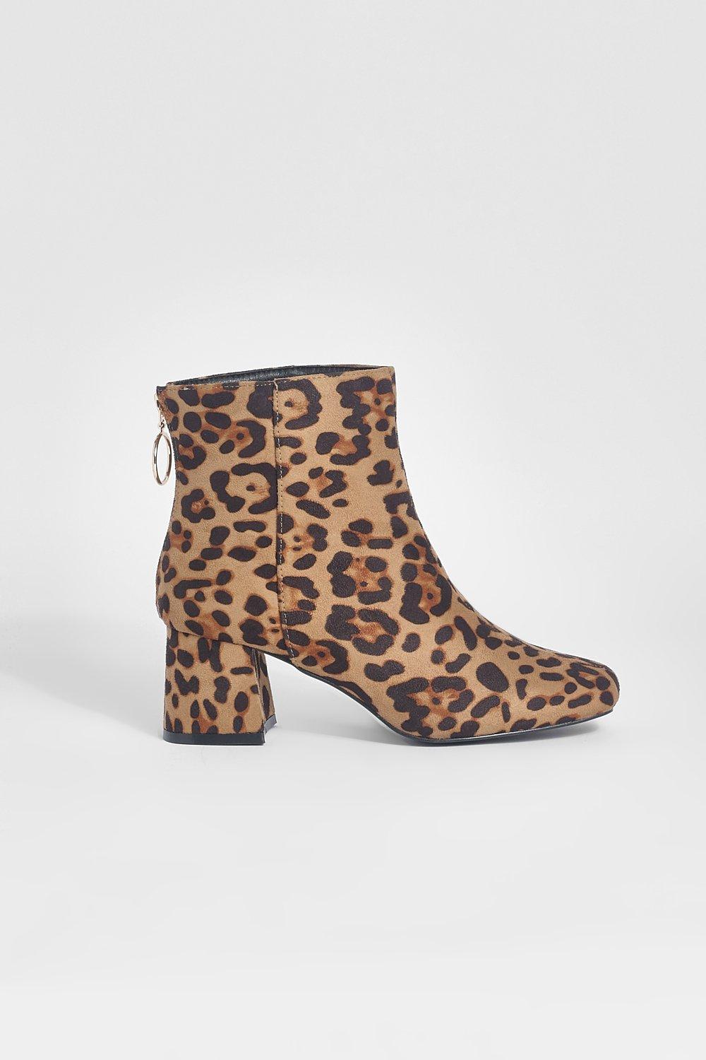 Wide fit leopard sales boots