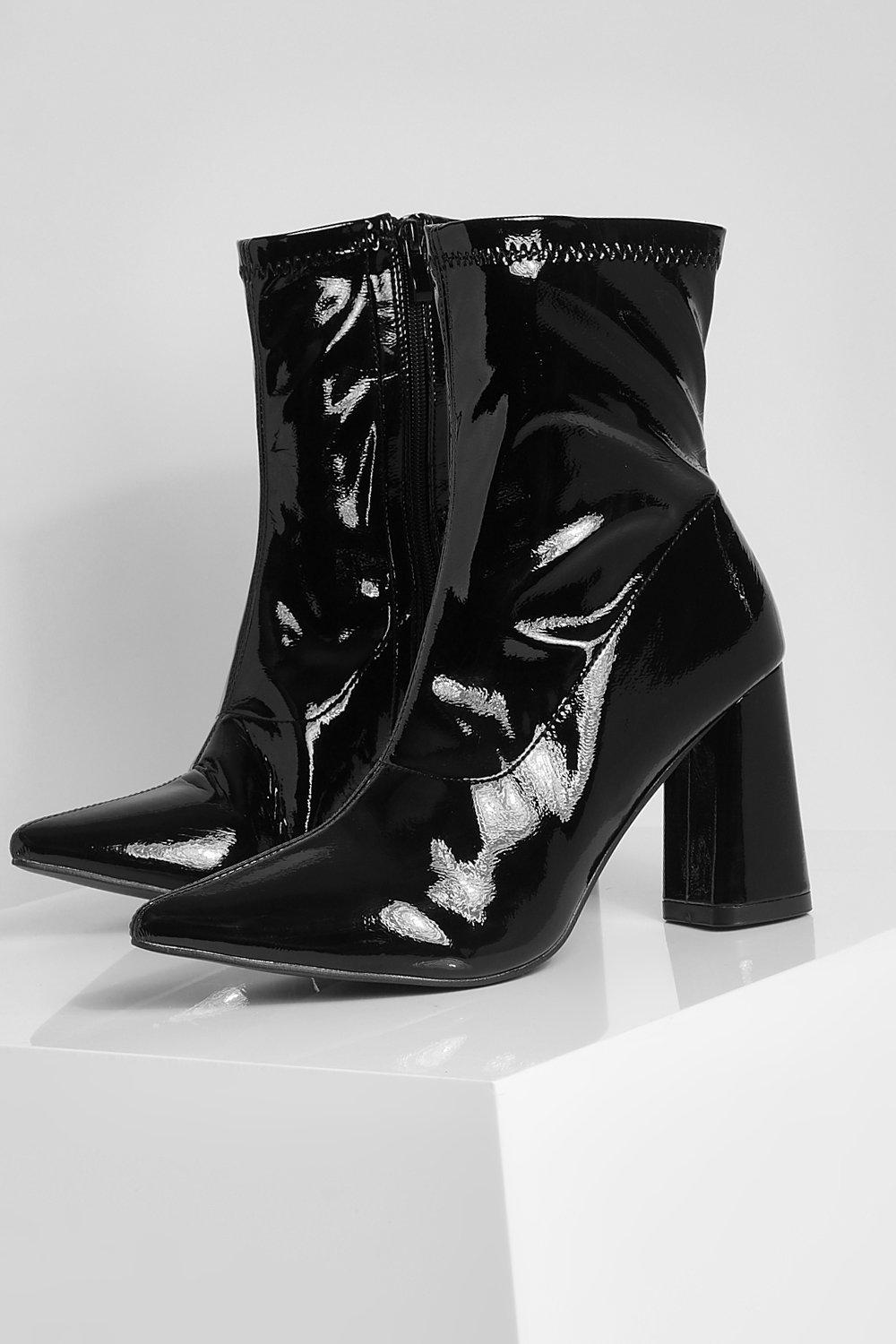 Boohoo patent outlet boots