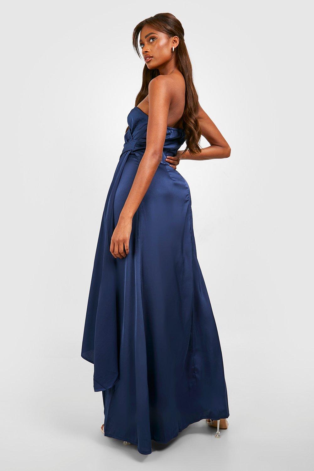 Navy shop drape dress