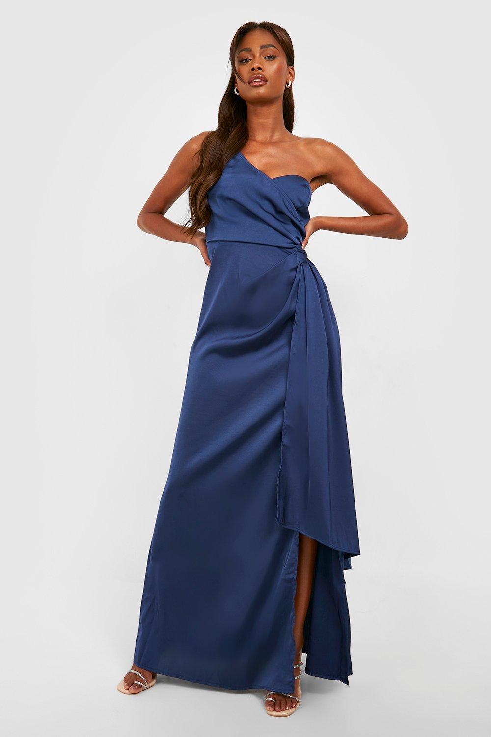 Navy store satin gown