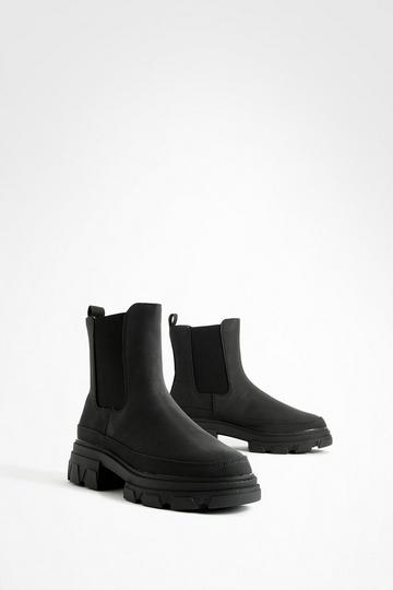 High Ankle Chunky Chelsea Boots black