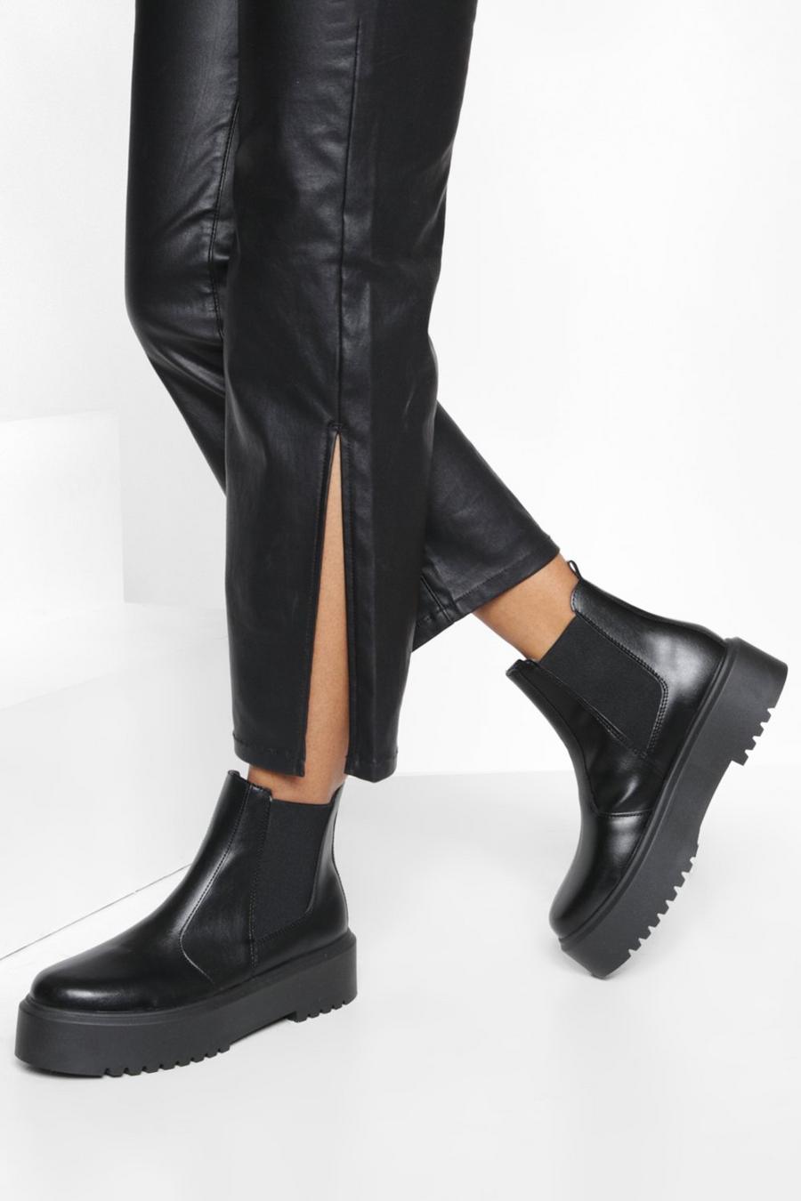 Black Flatform Chelsea Boots image number 1