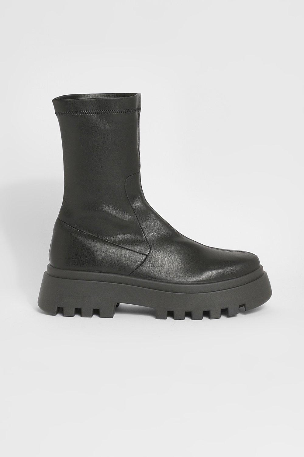 Bottines chaussettes plateforme boohoo