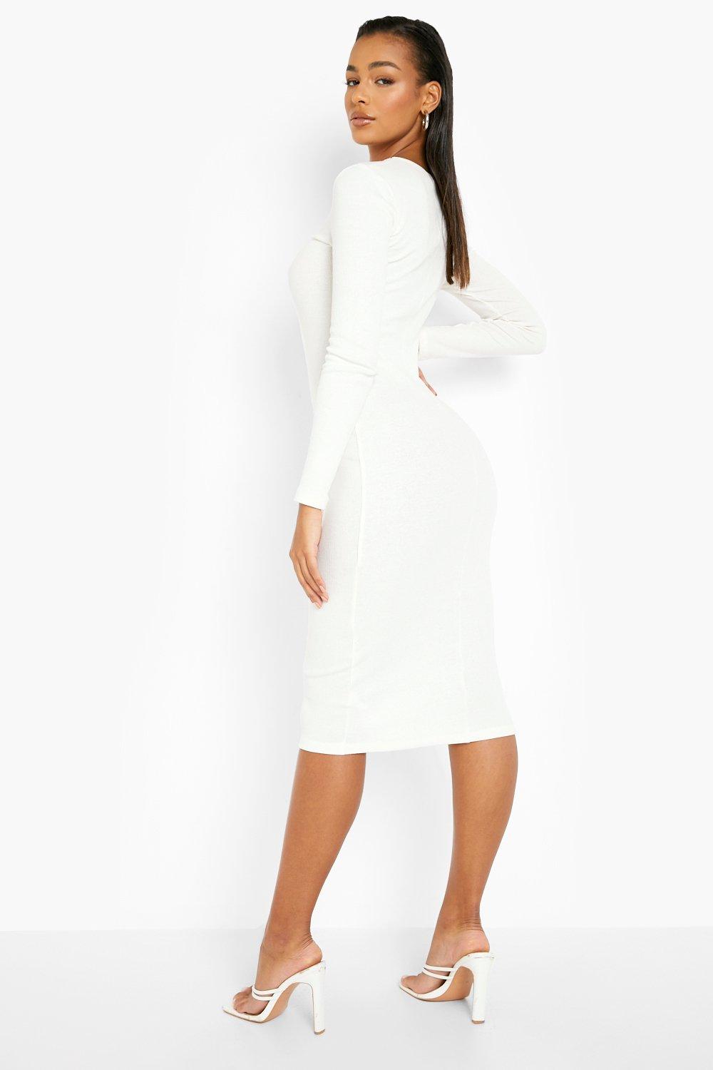 boohoo white long dress