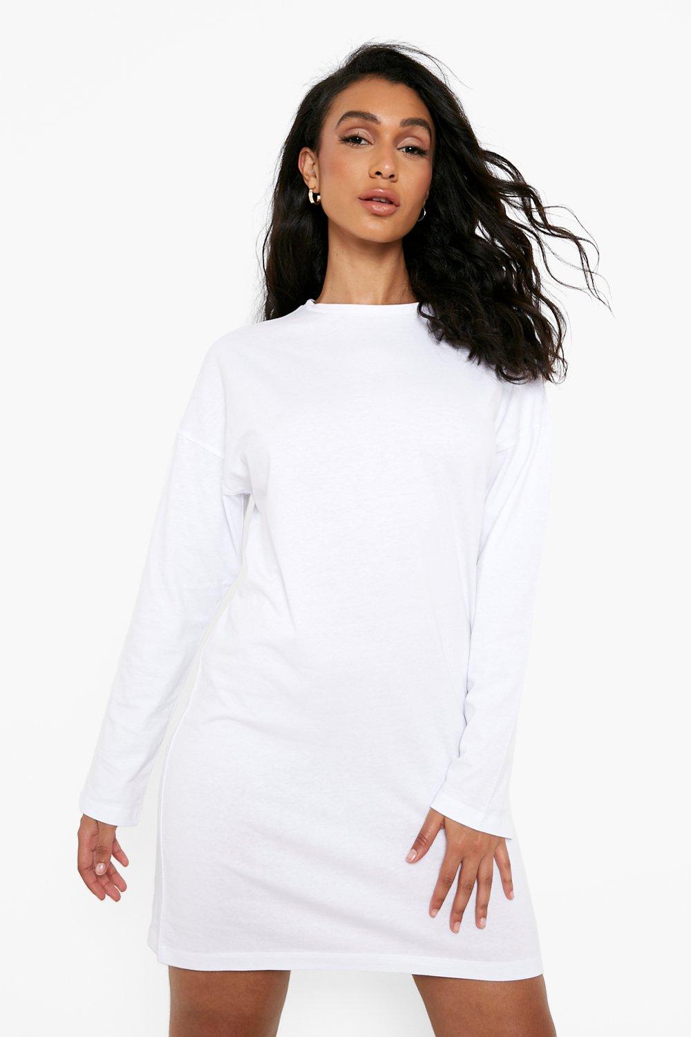 Long white hotsell tee shirt dress