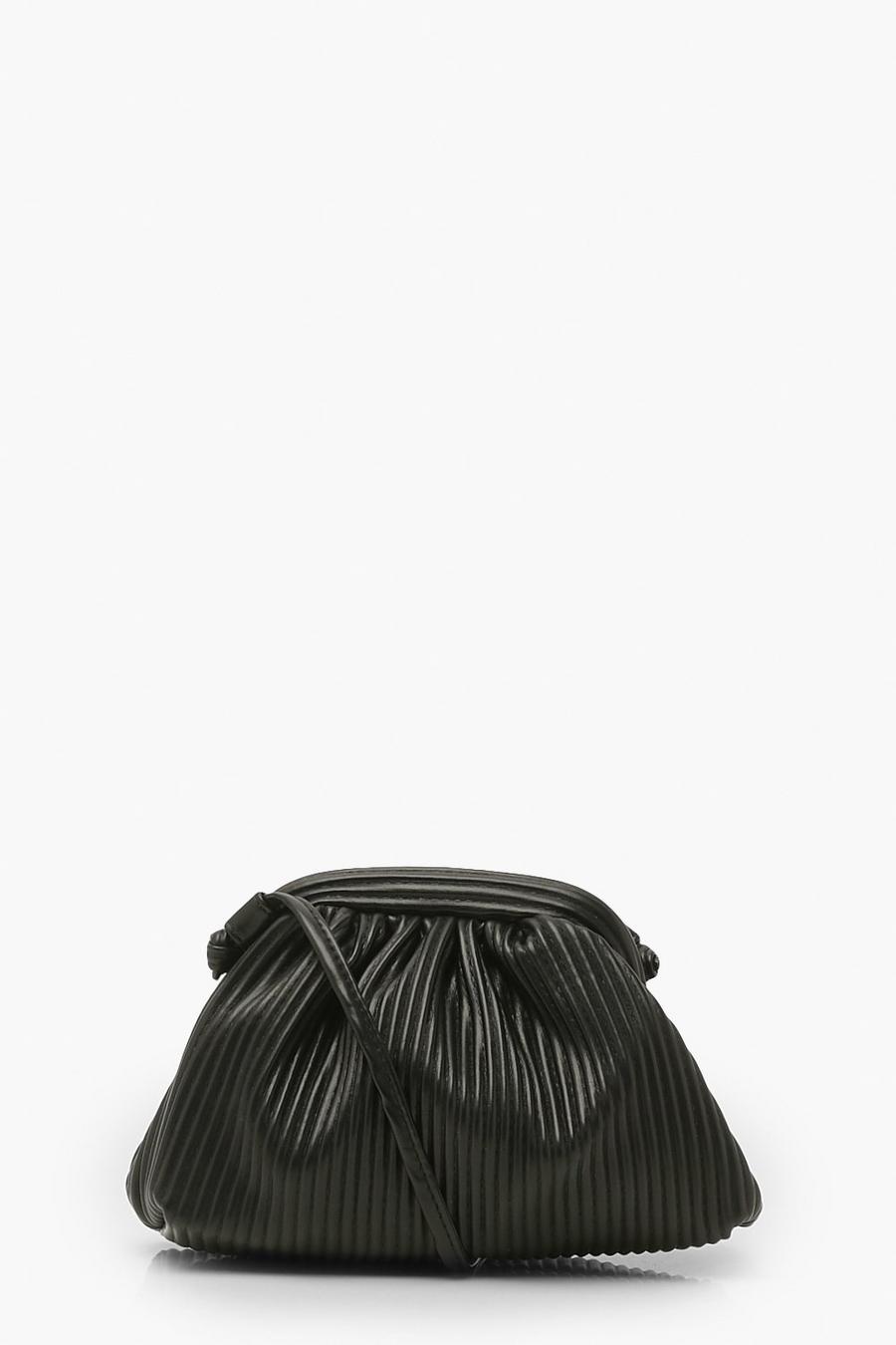 Black Ribbed Mini Clutch Bag image number 1