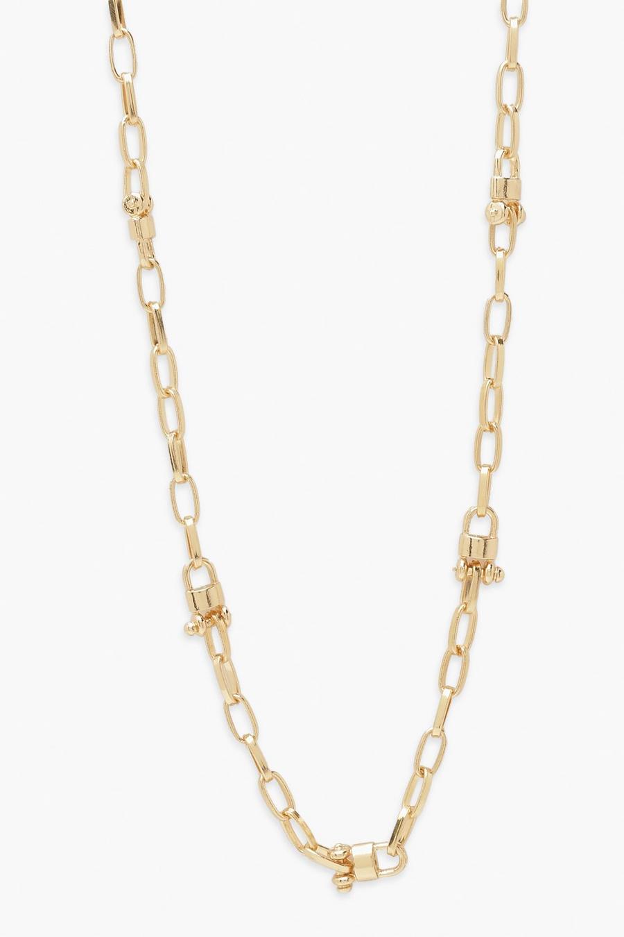 Gold Lock Chain Ketting image number 1