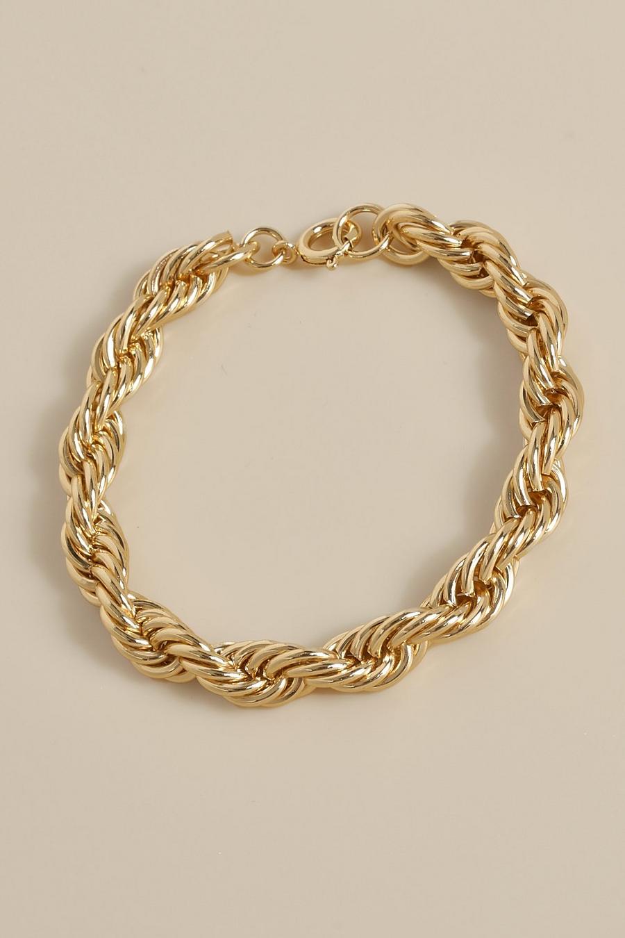 Chunky Twist Gold Bracelet image number 1