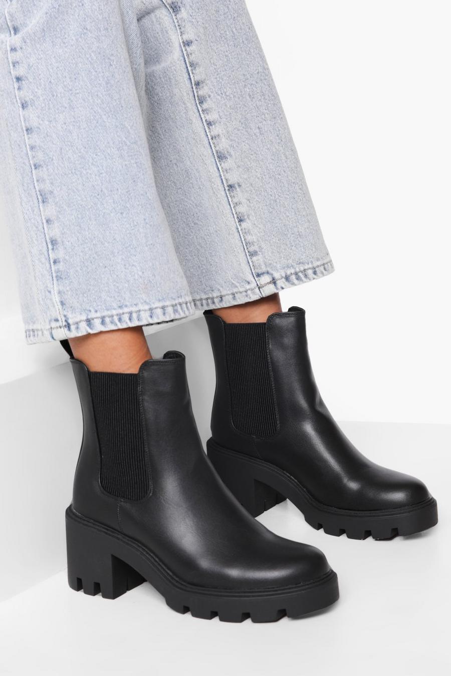 Black Chunky Chelsea Boots image number 1
