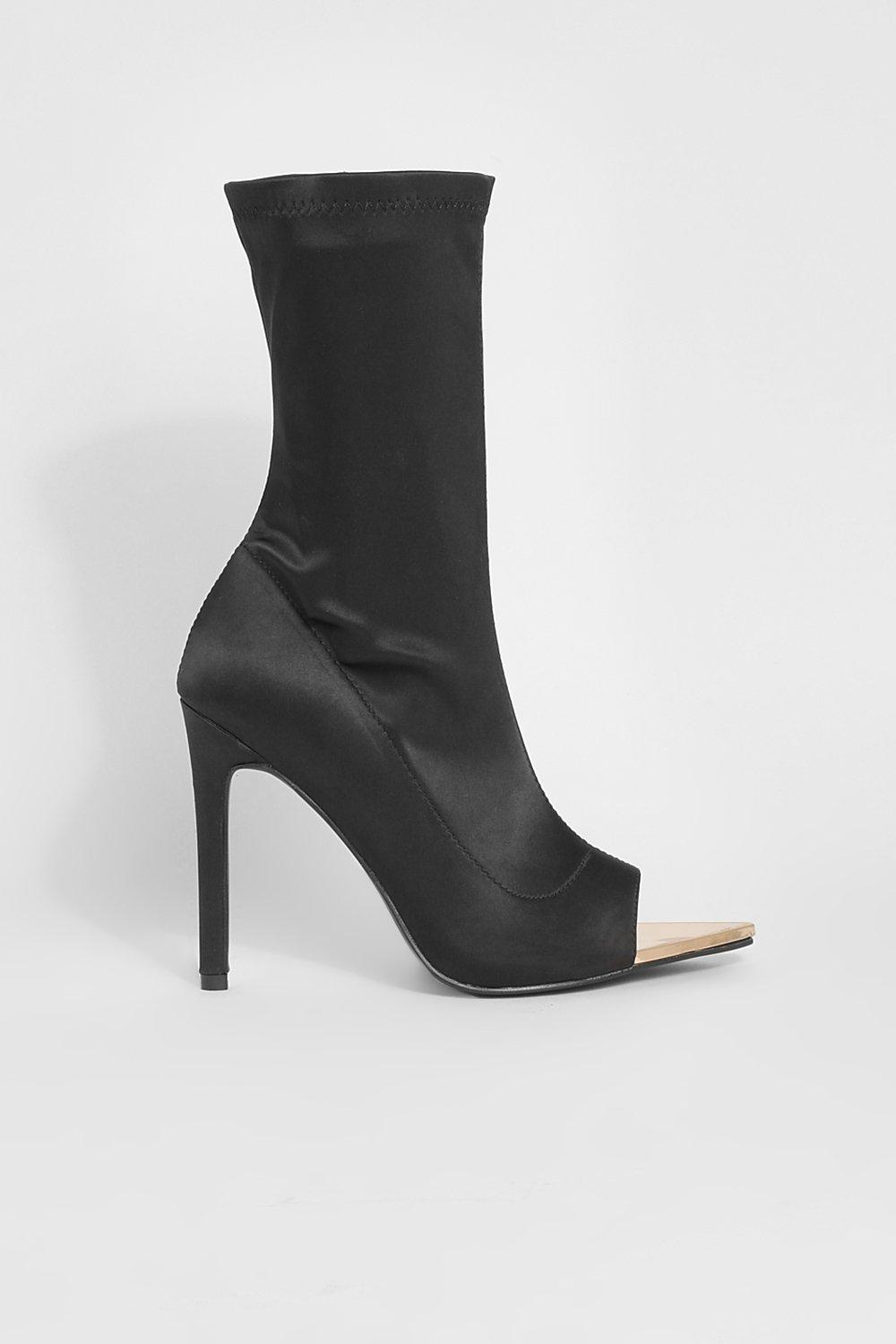 Boohoo peep toe boots sale