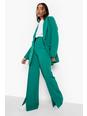 Bright green Seam Front Split Detail Dress Pants