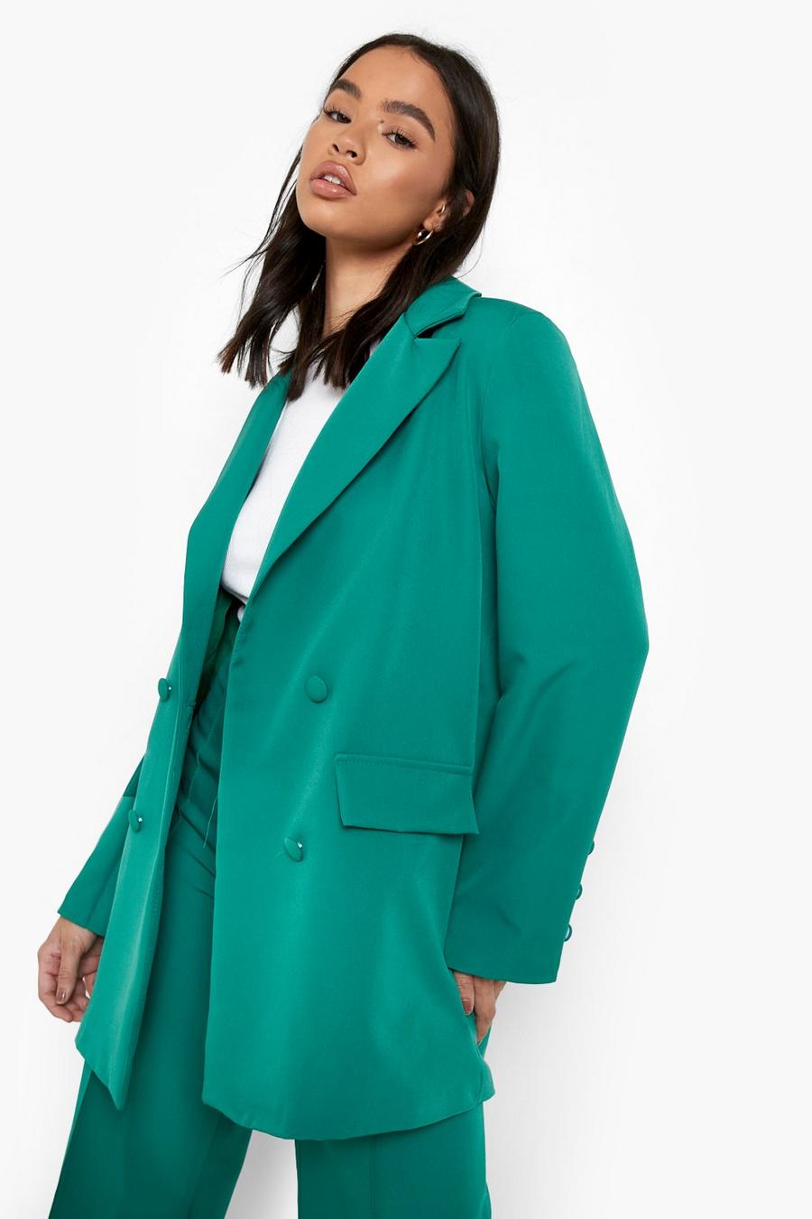 Bright green Colour Pop Oversized Tailored Blazer image number 1