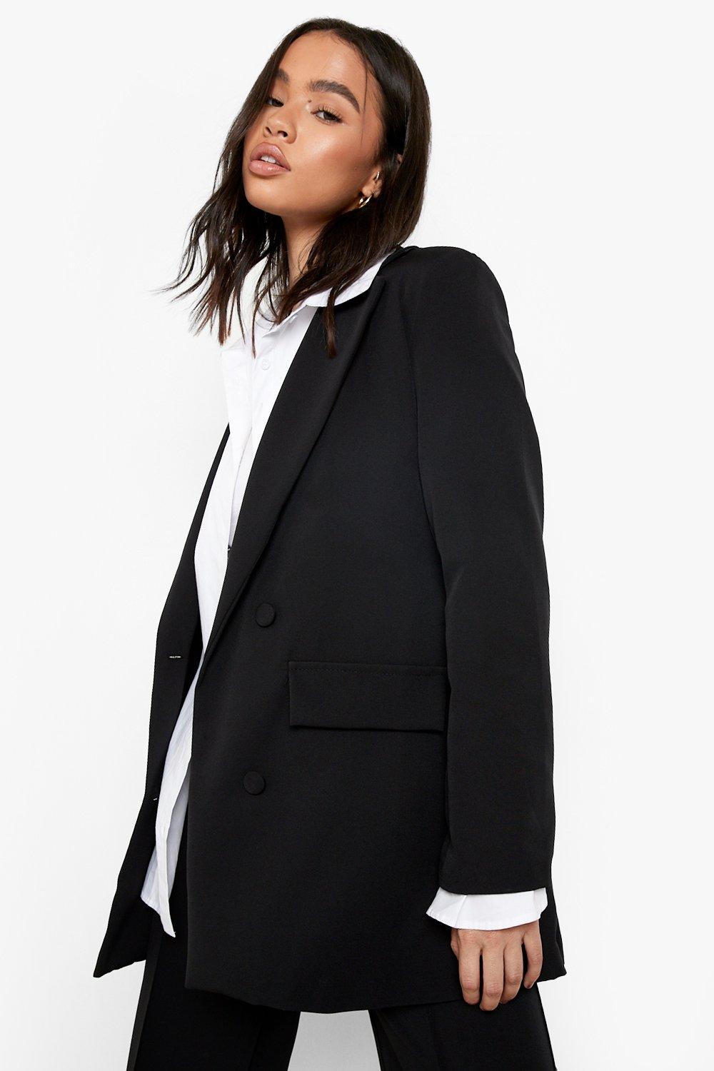 Black Double Breasted Tailored Blazer