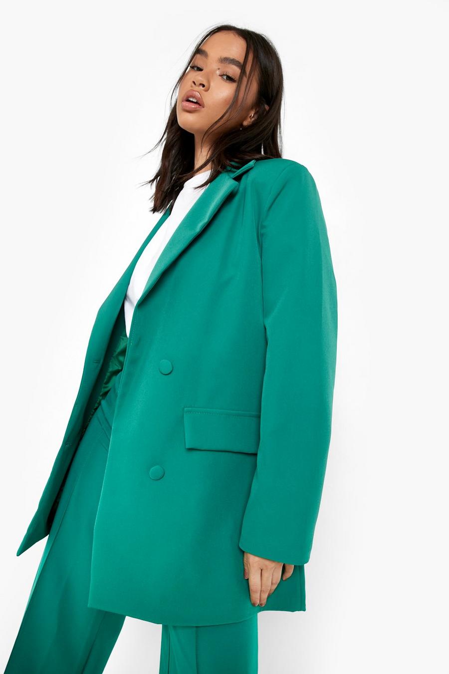 Bright green Double Breasted Tailored Blazer image number 1