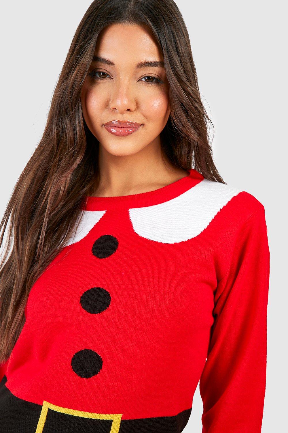 Mrs Claus Christmas Jumper Dress boohoo UK