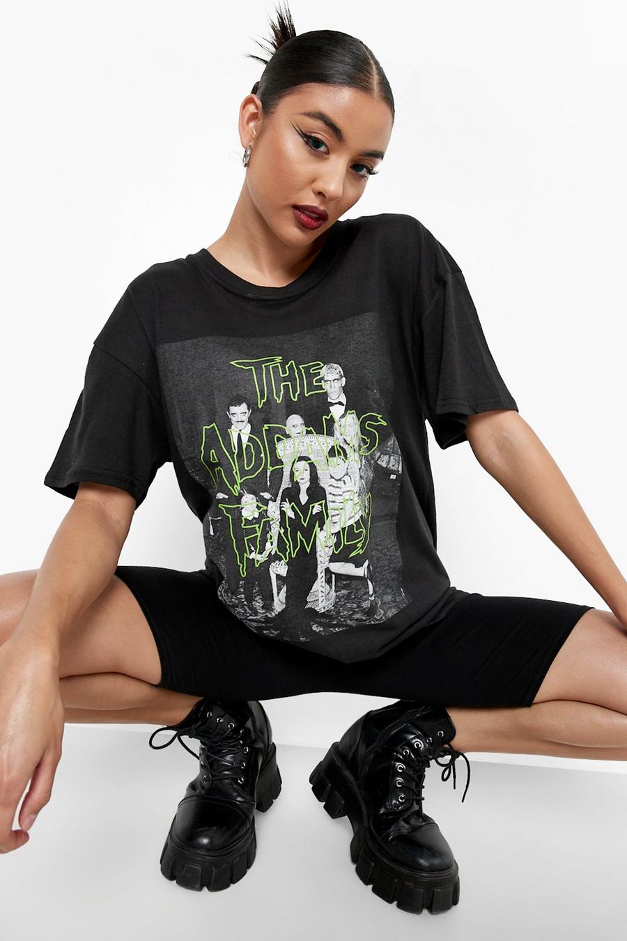 Black Halloween The Adams Family T-shirt image number 1