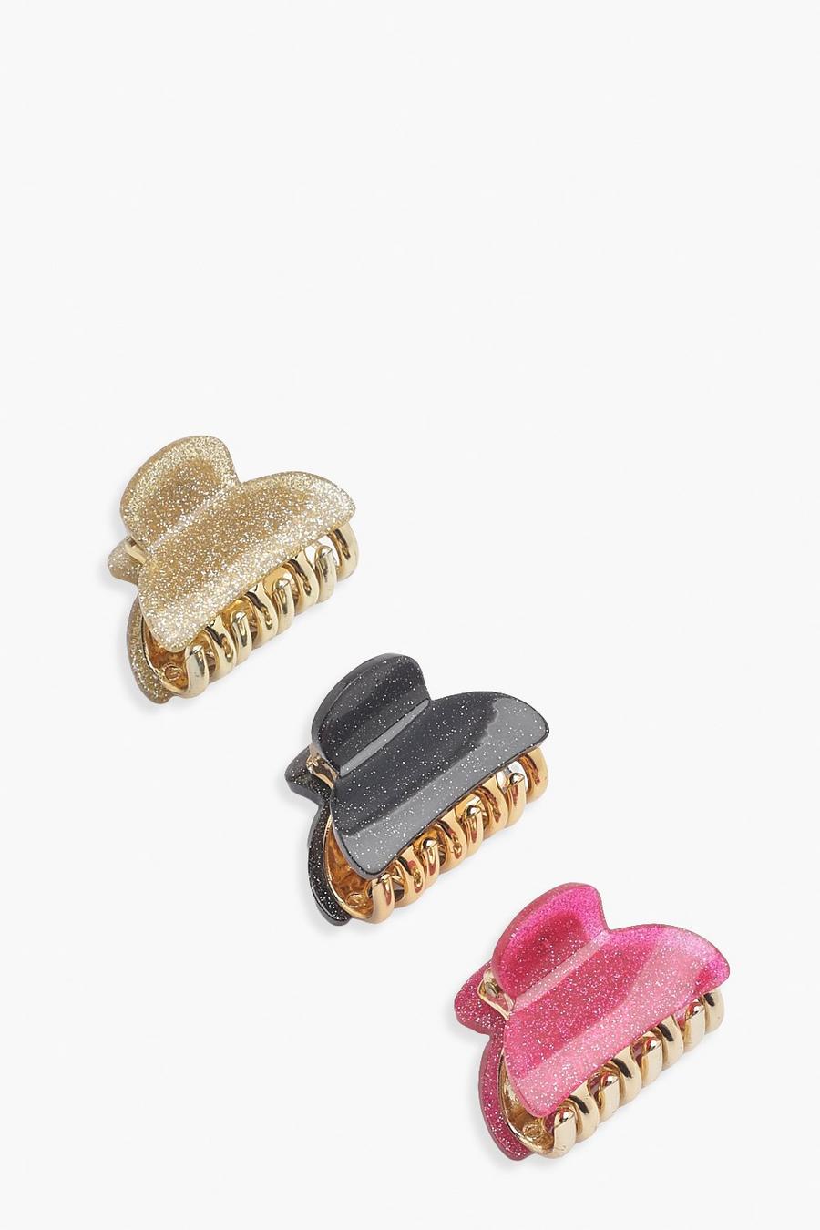 Multi 3 Pack Glitter Claw Clips image number 1