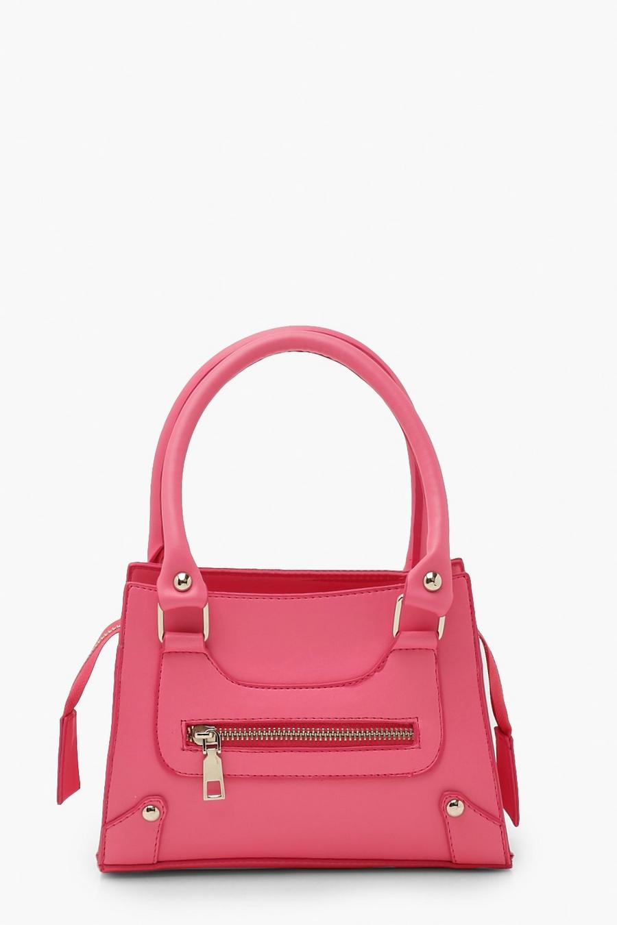 Borsa a tracolla con zip mini, Hot pink image number 1