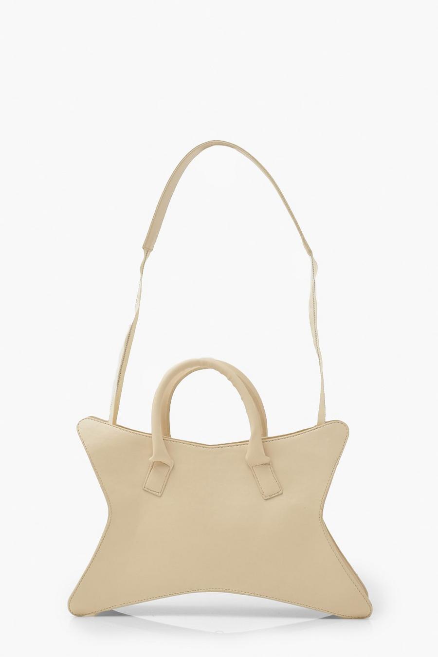Cream Hourglass Shaped Shoulder Bag image number 1