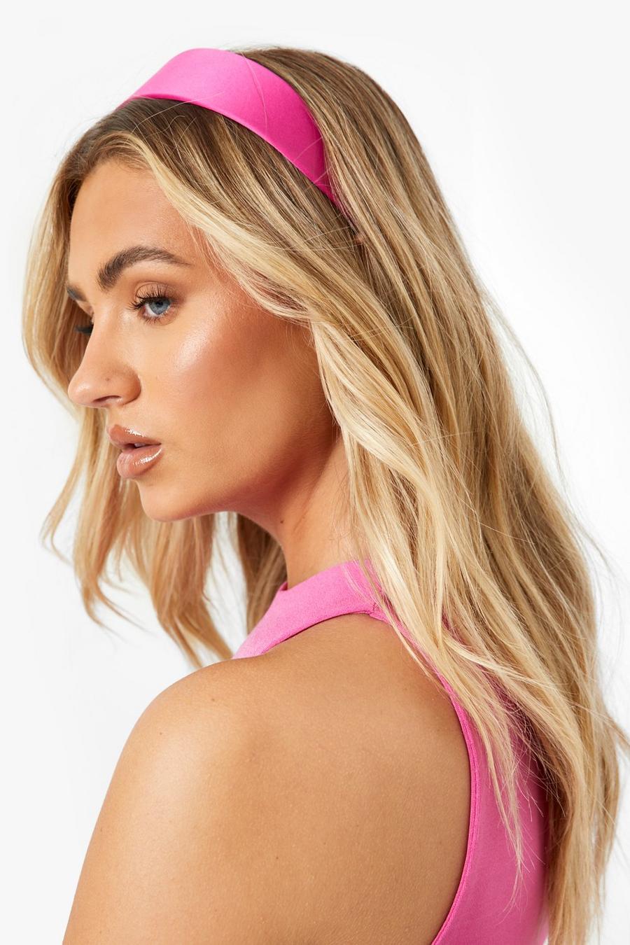 Hot pink Matte Basic Haarband image number 1
