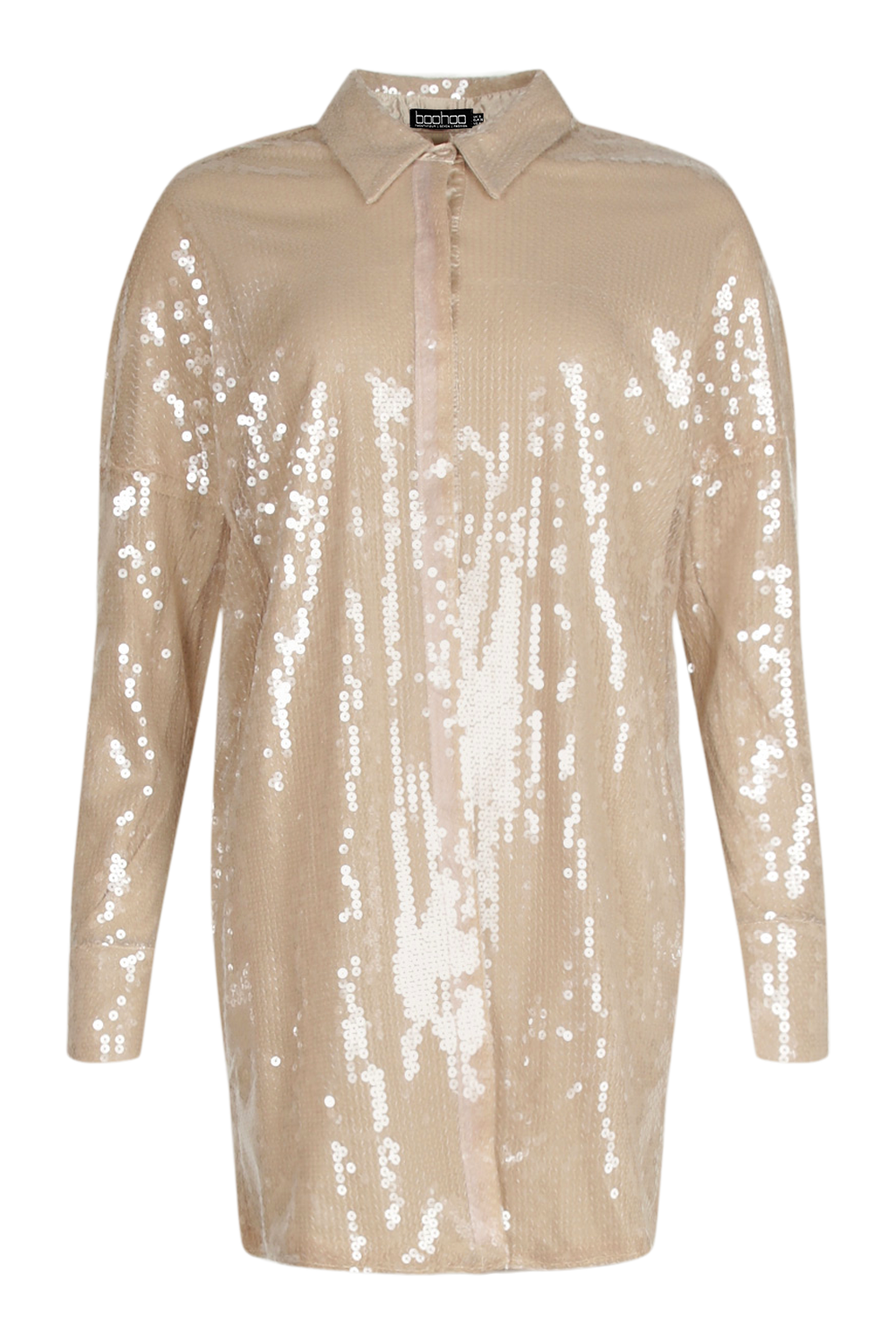 pink sequin shirt boohoo