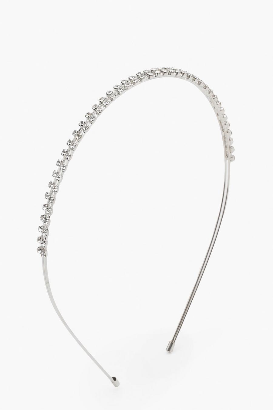 Silver argent Simple Diamante Headband image number 1