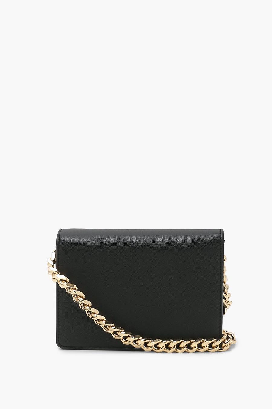 Black Chunky Chain Clutch Bag image number 1