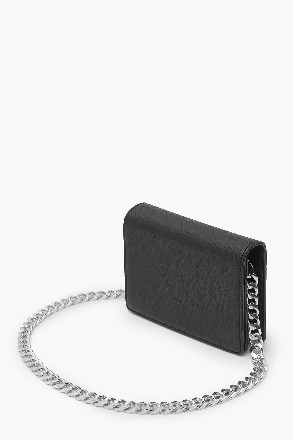 Chunky Silver Chain Clutch Bag