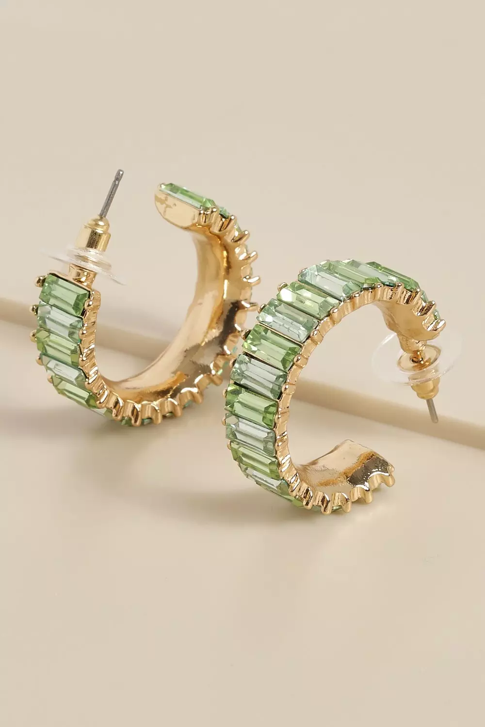 Green on sale diamante earrings