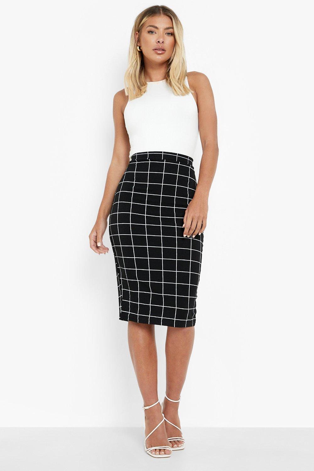 Check bodycon outlet skirt