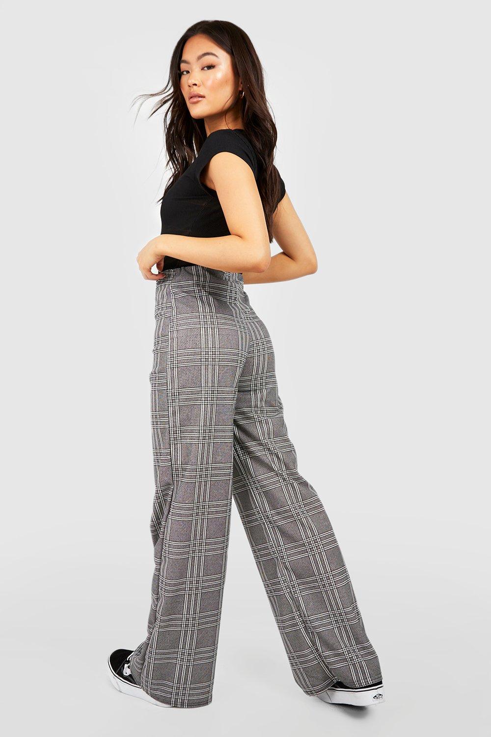 Boohoo plaid fashion trousers