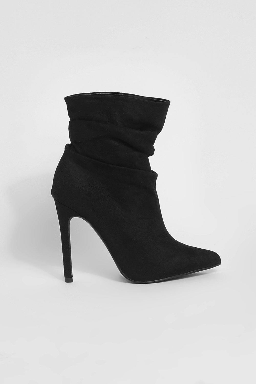 Ruched Stiletto Ankle Boots