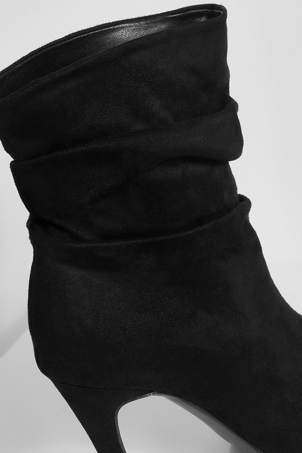 Ruched Stiletto Ankle Boots