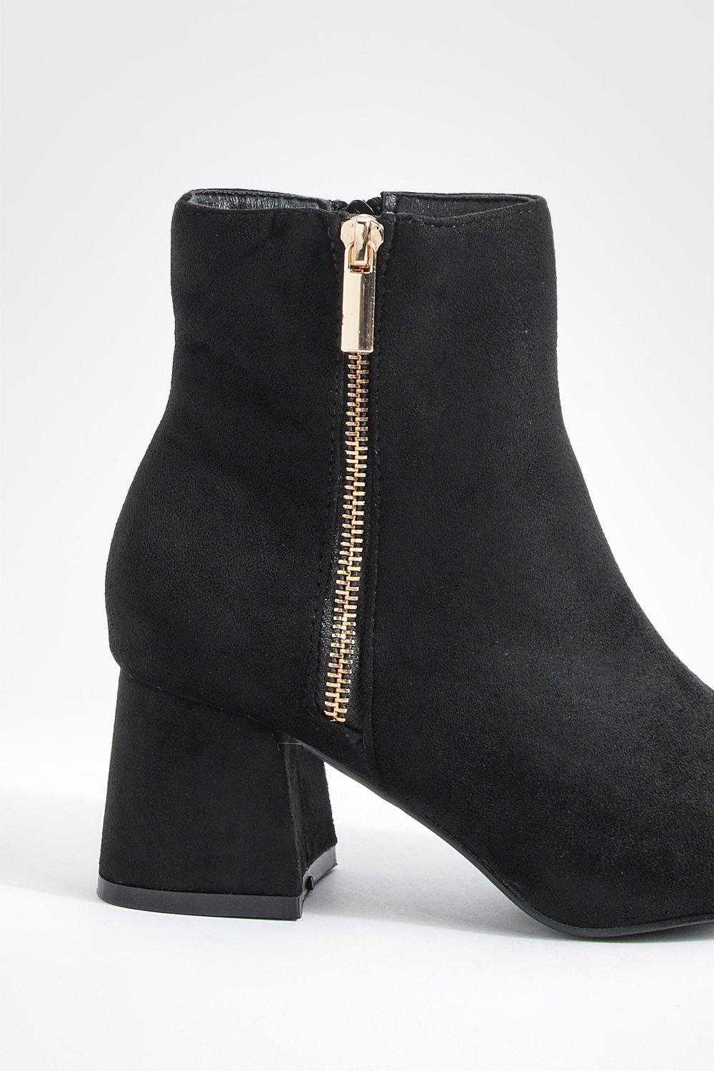 Black block heel shoe hot sale boots