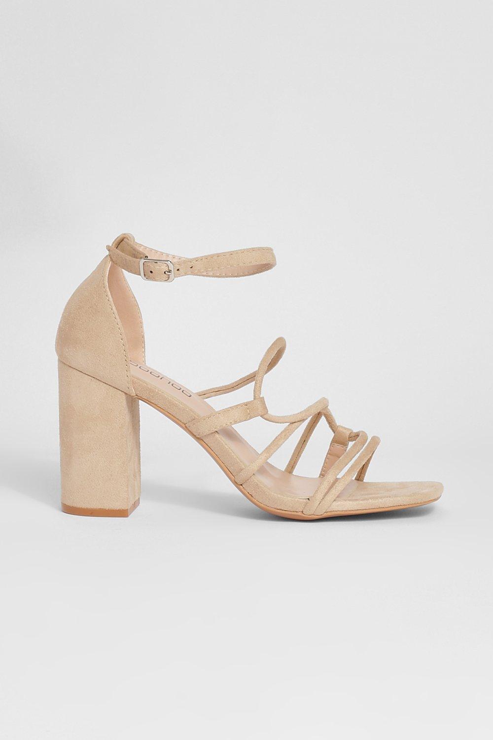 Nude strappy block heel clearance sandals