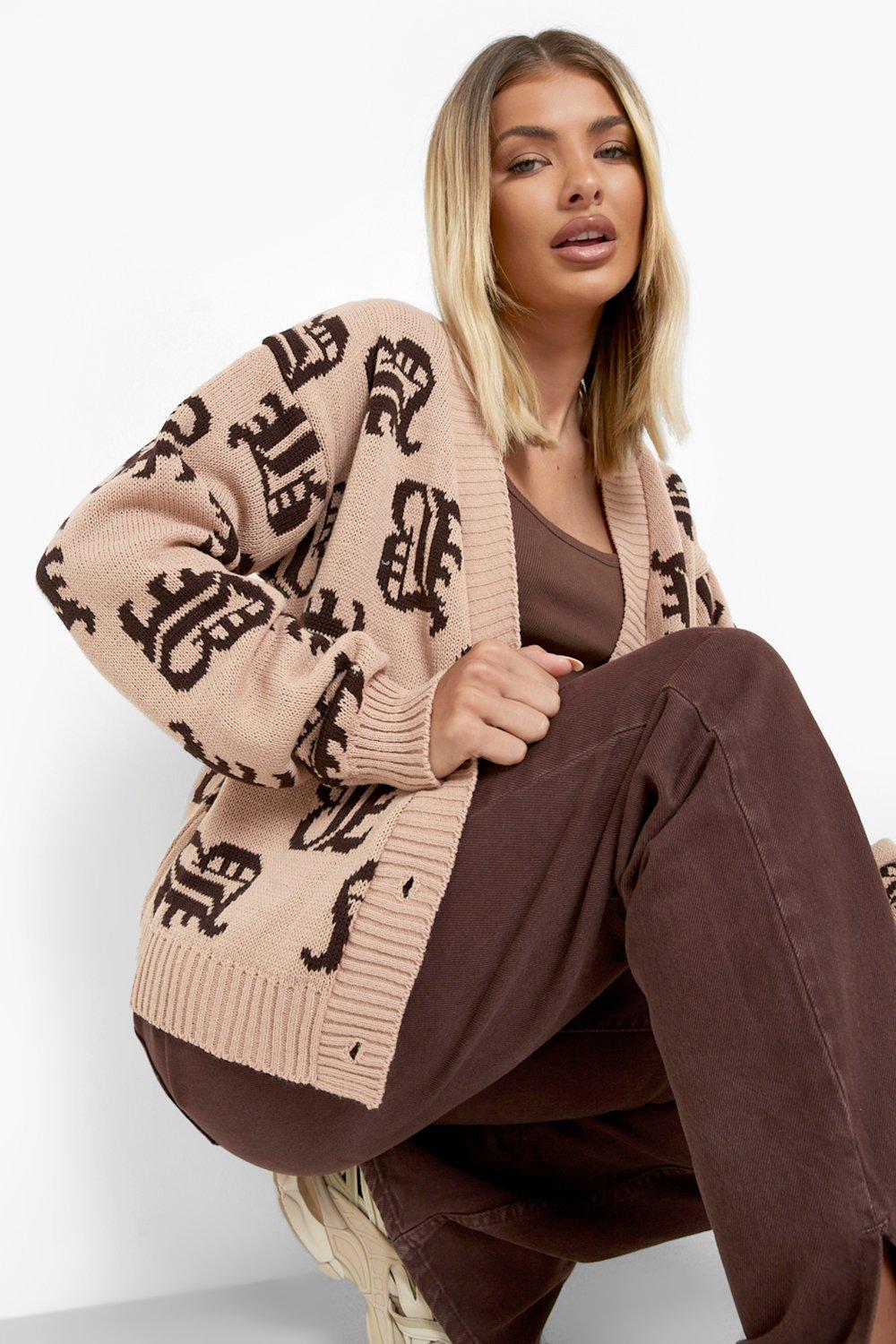 Graphic Knit Cropped Cardigan - Women - Ready-to-Wear