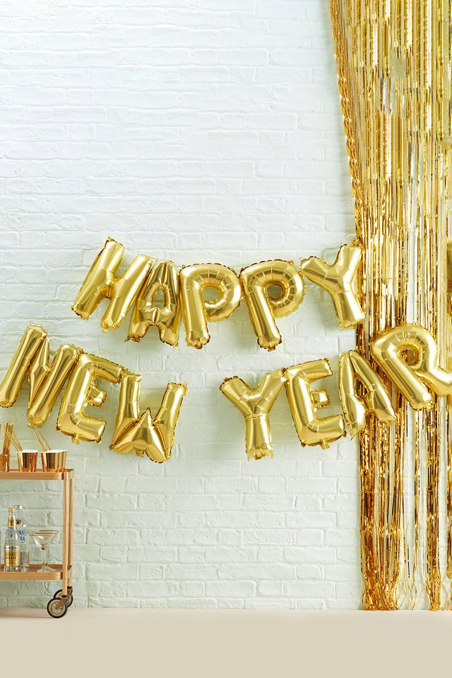 Ginger Ray - Guirlande de ballons 'Happy New Year', Gold metallic